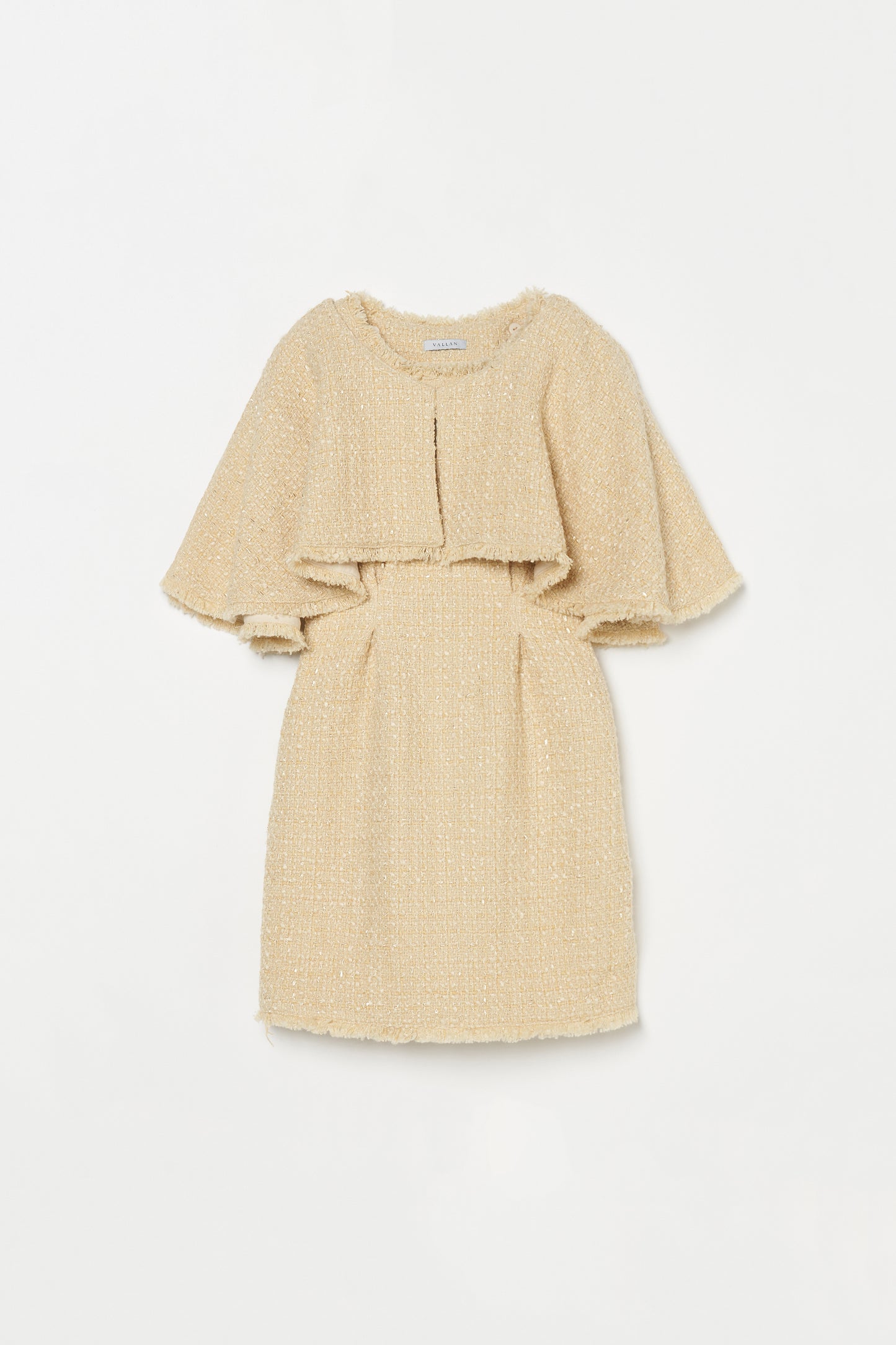 Tweed Cape Sleeveless Dress