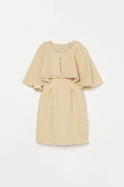 Tweed Cape Sleeveless Dress