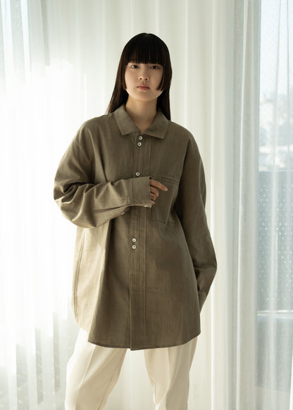 Layered Unisex Shirt Blouson